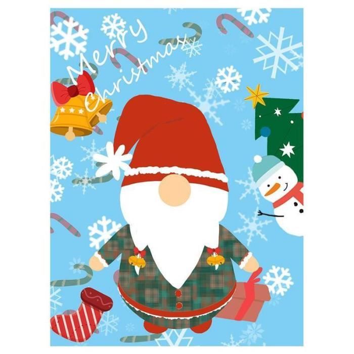 10 Autocollants Fenêtre Noël Réutilisables - Père Noël, Flocons, Sapins - PVC Statique, 21x29,5cm - Déco Vitrine Réutilisable
