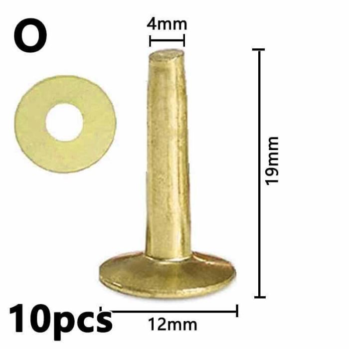 RIVET,O--Rivets et bavures en cuivre de haute qualité, 10 pièces ...