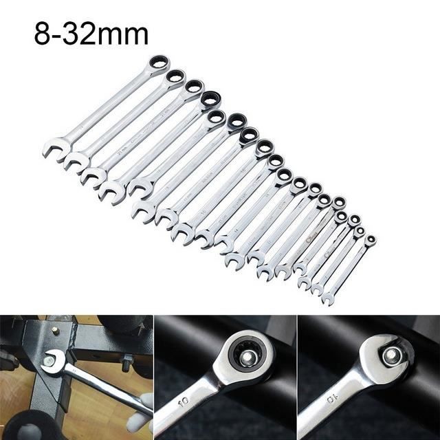 Clé à Cliquet Flexible Double 4-19 Mm - Coffret Outillage Acier
