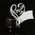 BLEU Lot de 100 Marque-place Coeur Ajouré Décor de Table Mariage Décoration Verre à Vin Étiquette Marque-verre Porte-Nom-1