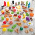 KidKraft - 65 Pièces Ensemble de Jouets de Cuisine pour Enfants, Accessoire pour Dinette en plastique, Fruits légumes factices-1
