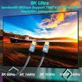 2M Câble HDMI 2.1 8K 60Hz 4K 120Hz UHD Haute Vitesse 48 Gbps Supporte 3D eARC HDR Dynamique HDR 10 Dolby Vision - 2M-1