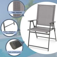 Chaise de camping pliante charge 150 kg avec cadre en bambou massif chaise pliante d'extérieur avec accoudoirs hauteur d'assise 34cm