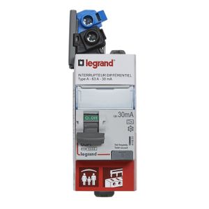 Disjoncteur 40A 10kA courbe C phase neutre Legrand DX3 Vis