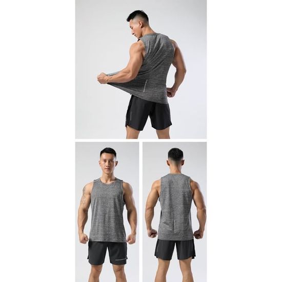 Débardeur Homme Musculation Slim T-Shirt de Sport Serré Léger Séchage  Rapide Respirant Maillots de Corps Homme - Gris - Cdiscount Sport