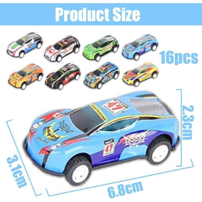 Jouet - Lot De 16 Voitures à Friction - Métal Sûr - Design Attrayant - Pour Enfants 2 Ans Et Plus - Jeux - Jouets