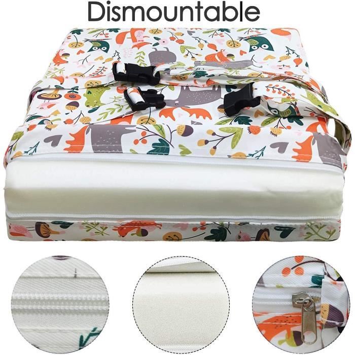 Rehausseur Chaise Enfant Portable Motif Dessin Animé - Avec Sangles Sécurité, Idéal Repas Tout-Petits