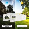 DREAMADE Tente de Réception 3x9 M Pliable en Tube Fer, Tonnelles en 8 Tissu PE, Pavillon de Jardin avec 3 Fenêtres pour Fête, Blanc-2