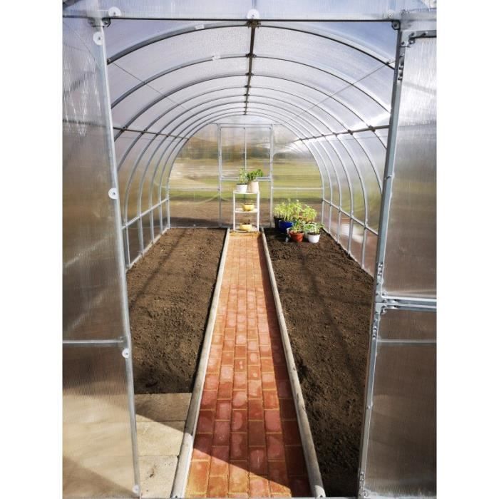 Serre KLASIKA 18 (3x6m) Avec Polycarbonate 6mm Et Fondation | Structure Acier Galvanisé | Pour Jardinage Durable