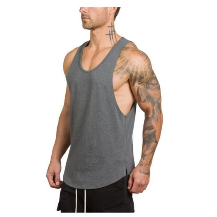 Chemise de musculation sans manches pour hommes, gilet Stringer