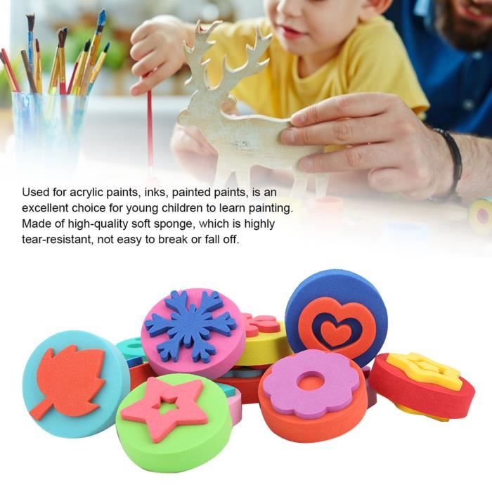 Pinceau éponge Pour Enfants - DIOCHE - Kit De 4 Pièces - Outil De