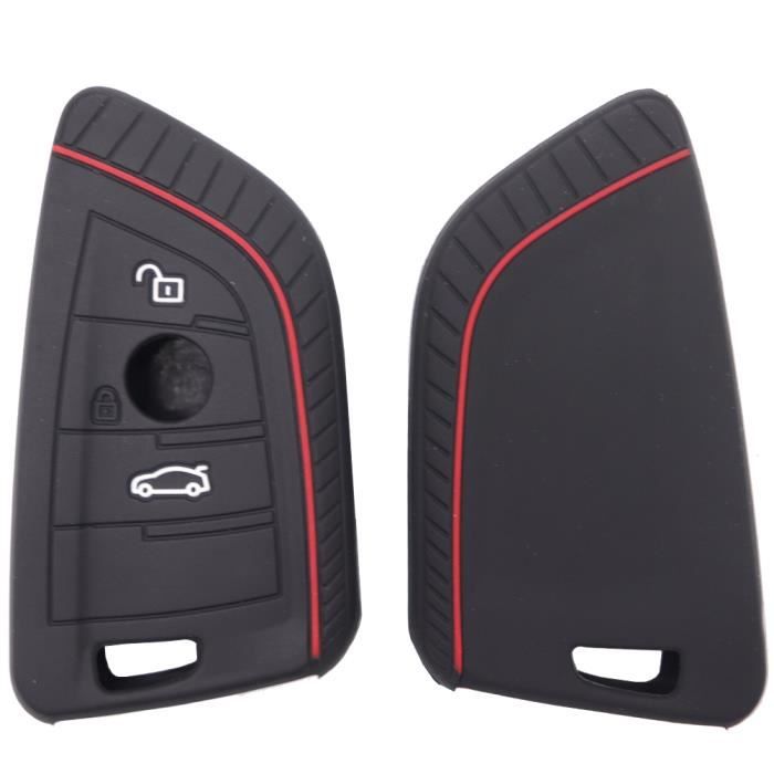 Anevios Coque Clé de Voiture en Silicone avec Porte Clés 4 Boutons