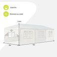 DREAMADE Tente de Réception 3x9 M Pliable en Tube Fer, Tonnelles en 8 Tissu PE, Pavillon de Jardin avec 3 Fenêtres pour Fête, Blanc-3