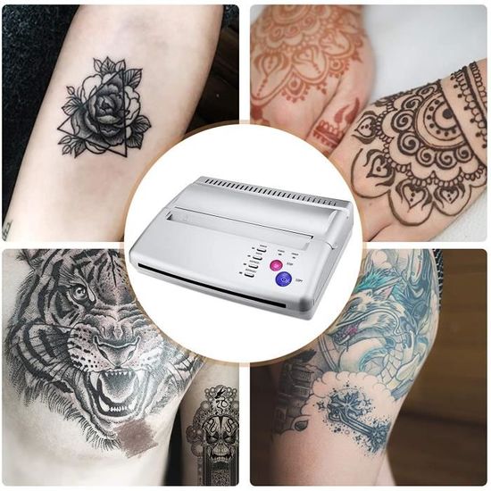 Machine De Transfert De Tatouage LIUMATE Avec 20 Feuilles Papier - Imprimante Thermique Pochoir Copieur Stencil, Idéal Pour Tatoueurs