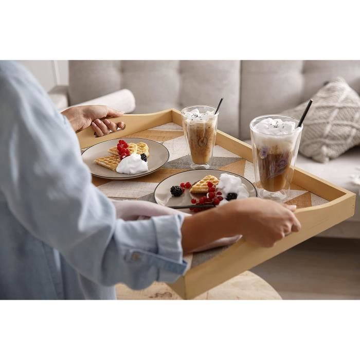 Plateau Service Bois Point-Virgule - 39x27cm - Style Scandinave - Pour Apéro Ou Déco