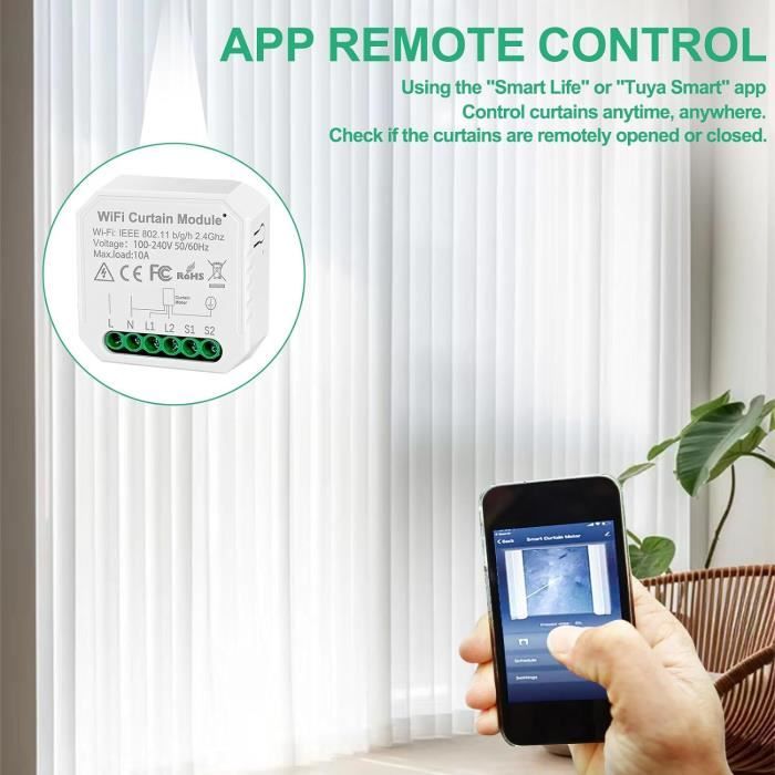 Module de commande de volet roulant intelligent Tuya Wifi Télécommande ...