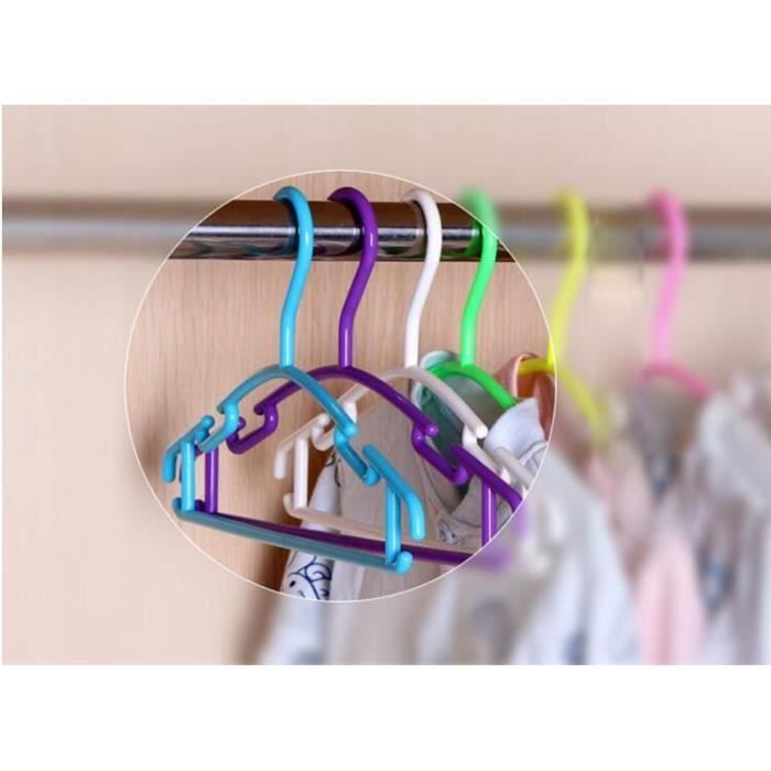 Lot De 40 Mini Cintres Bébé/poupée - 5 Couleurs - 12x7,1 Cm - Gain De Place Armoire