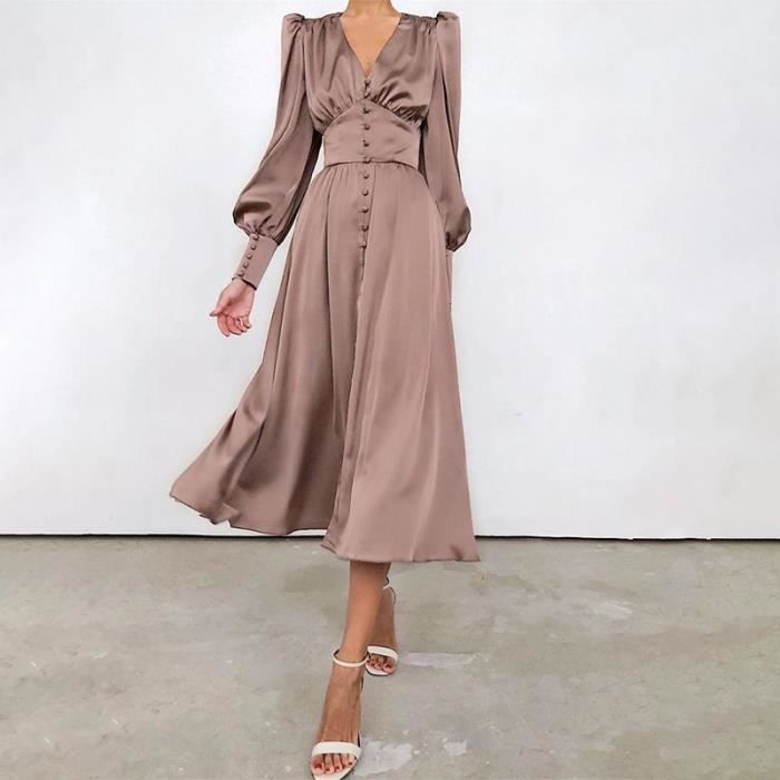 Robe Vetement Satin Robe De Chambre En Satin à Manches Larges Et