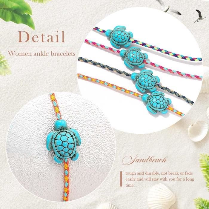 CASSIECA 20 Pièces Bracelets De Cheville Colorés Femmes - Boho Corde Tressée Ajustables Été Plage