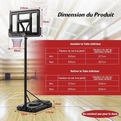 Panier de Basketball sur Pieds avec Hauteur Réglable 90-210 CM, Support de Basket à roulettes avec Base Remplissable Panneau en PE, pour Adultes ou 3 Ans (Bleu Panier de Basketball sur Pieds avec Hauteur Réglable 90-210 CM, Support de Basket à roulettes avec Base Remplissable Panneau en PE, pour Adultes ou 3 Ans (Bleu