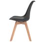 2 Pcs Chaise Design Pour Cuisine Similicuir Bois Massif Noir