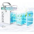 Mini Climatiseur Portable avec 7 Couleurs LED 3 Modes et 3 Vitesses pour Bureau, Chambre, Camping white01