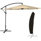 Parasol déporté OAHU rond 3m de diamètre beige - HAPPY GARDEN - Parasol déporté - Polyester, acier