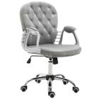 VINSETTO HOMCOM Fauteuil chaise de bureau style contemporain hauteur réglable roulettes pivotant velours 60 x 61 x 95-105 cm gris