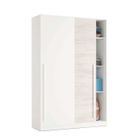 PEGANE Armoire avec 2 portes coulissantes coloris blanc artic - blanc poli - Hauteur 200 x Longueur 120 x Profondeur 50 cm