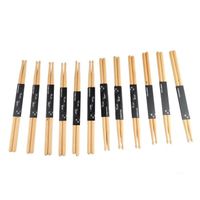 Ashata Ensemble de baguettes 12 paires de baguettes de batterie 7A en bois d'érable à pointe ovale antidérapantes pour la