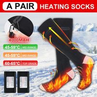 Chaussettes chauffantes électriques USB Chauffe-pieds lavable avec batterie pour randonnée ski//OUTILLAGE DE CAMPING-L