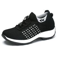 Basket Femme,Chaussures de Sport Travail Running Femmes,Sneakers pour Respirant Léger Confortable Chaussures Décontractées-Noir