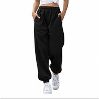 Pantalon de jogging pour femme - Noir - Survêtement ample en coton