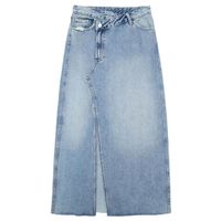 Jupe,jupe en Jean pour femmes, longue, fendue, taille haute, mode d'été, Midi, Vintage, Streetwear, 2023- Denim Skirt 7