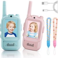 Vidéo Talkie Walkie Enfants Rechargeable, Lot de 2 Talkie Walkie avec