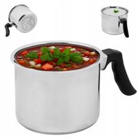 Casserole à lait en acier inoxydable avec sifflet - 2 L - Compatible induction Casserole à lait en acier inoxydable avec sifflet - 2 L - Compatible induction