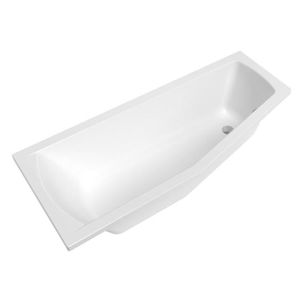 BAIGNOIRE - KIT BALNEO Siko Laguna Aneta Baignoire bain douche asymétrique 160x70 cm acrylique positionnement gauche, blanc (AN1600LPLUS)