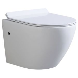 WC - TOILETTES WC suspendu en céramique blanche SANIVERRE FRAO - Abattant frein de chute