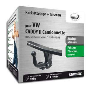Attelage Fixe Col de Cygne avec 7b relais derrivation pour CADDY III MAXI VAN 4WD 2008 UT430COR62ZFM/WU800FR3 