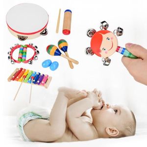 INSTRUMENT DE MUSIQUE 13 Pcs Instrument de musique enfant bois jouets musicaux pour bébés  Enfant Educatif Préscolaire -RAI
