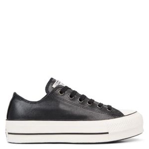 converse noir cuir femme