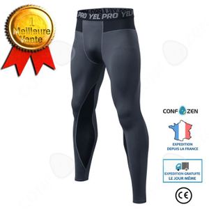 COLLANT DE RUNNING CONFO® Collants PRO pour hommes - Gris - Fitness - Pantalon d'entraînement de plein air à haute élasticité