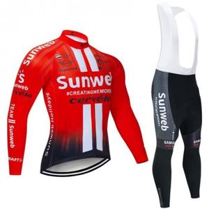 MAILLOT DE CYCLISME Ensemble de Vêtement Cyclisme Homme Manches Longues VTT + Pantalons avec Bretelle - Rouge Multicolor - Respirant