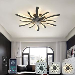 VENTILATEUR DE PLAFOND RUMOCOVO Ventilateur de plafond moderne avec lumires et tlcommande lampe LED  intensit variable ventilateur 220V 2