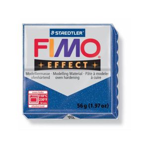 PATE POLYMÈRE Fimo effect bleu pailleté 302, 56 g