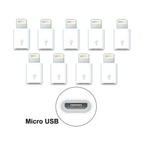 CÂBLE TÉLÉPHONE Lot 9 Micro USB vers Lightning Adaptateur for Appl