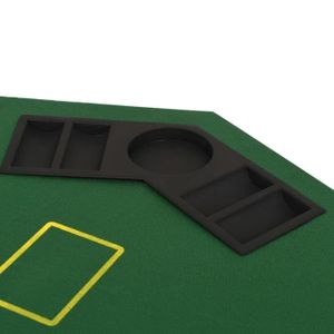 ACCESSOIRE MULTI-JEUX Table de poker octogonale pour 8 joueurs - VGEBY - Vert et noir - Pliable