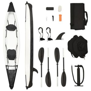 KAYAK Kayak gonflable VGEBY - 2 places - Noir - 170 kg - Pagaies et accessoires inclus
