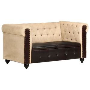 Canape Chesterfield 2 Places Marron Achat Vente Pas Cher