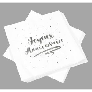 Serviette anniversaire 40ans (x20) REF/AA1005PP/SV40 - Cdiscount Maison